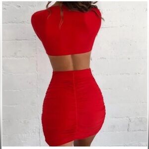 Tiger Mist Red Cut-Out Mini Dress -Size: Small